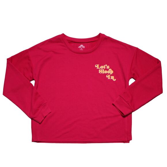 4/$20 - Thereabouts Girls Let's Sleep In Terry Pajama Sleepwear Top Pink Size 12 - Picture 2 of 7